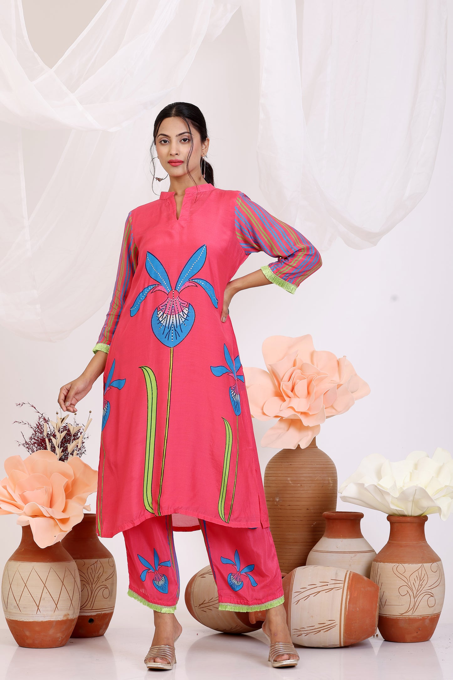 Kurta Set - Coral Pink