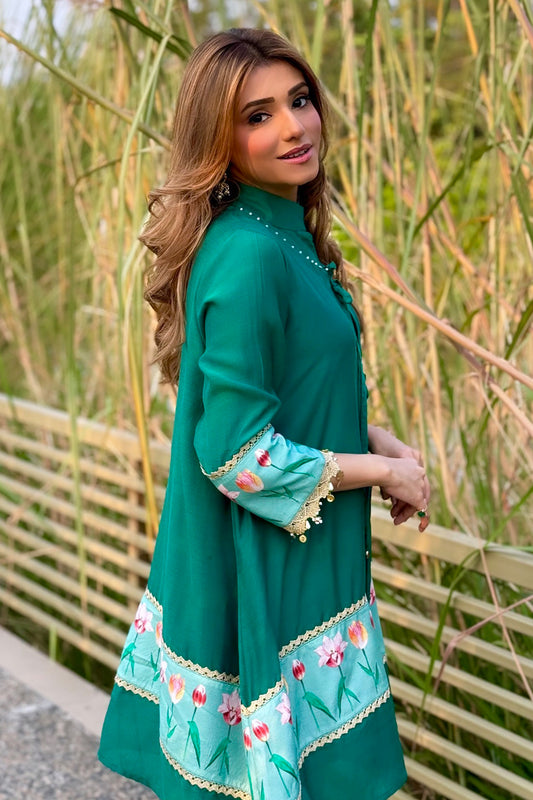 Geetika Verma in Emerald Green Coord Set