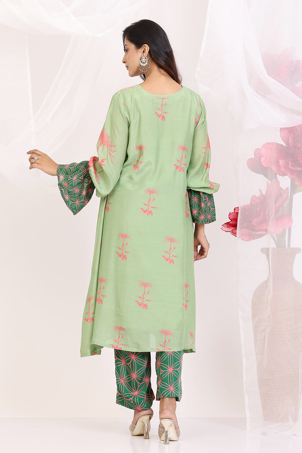 Pistachio Green And Leaf Green Kurta Set