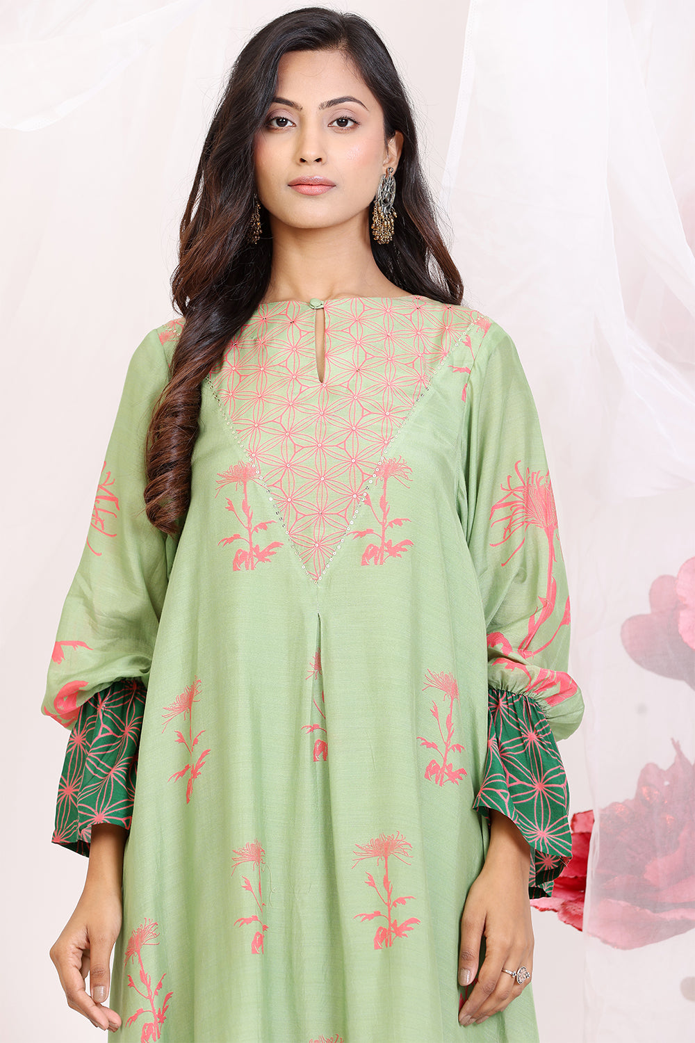 Pistachio Green And Leaf Green Kurta Set