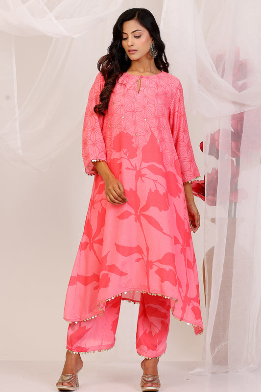 Salmon Pink Kurta Set