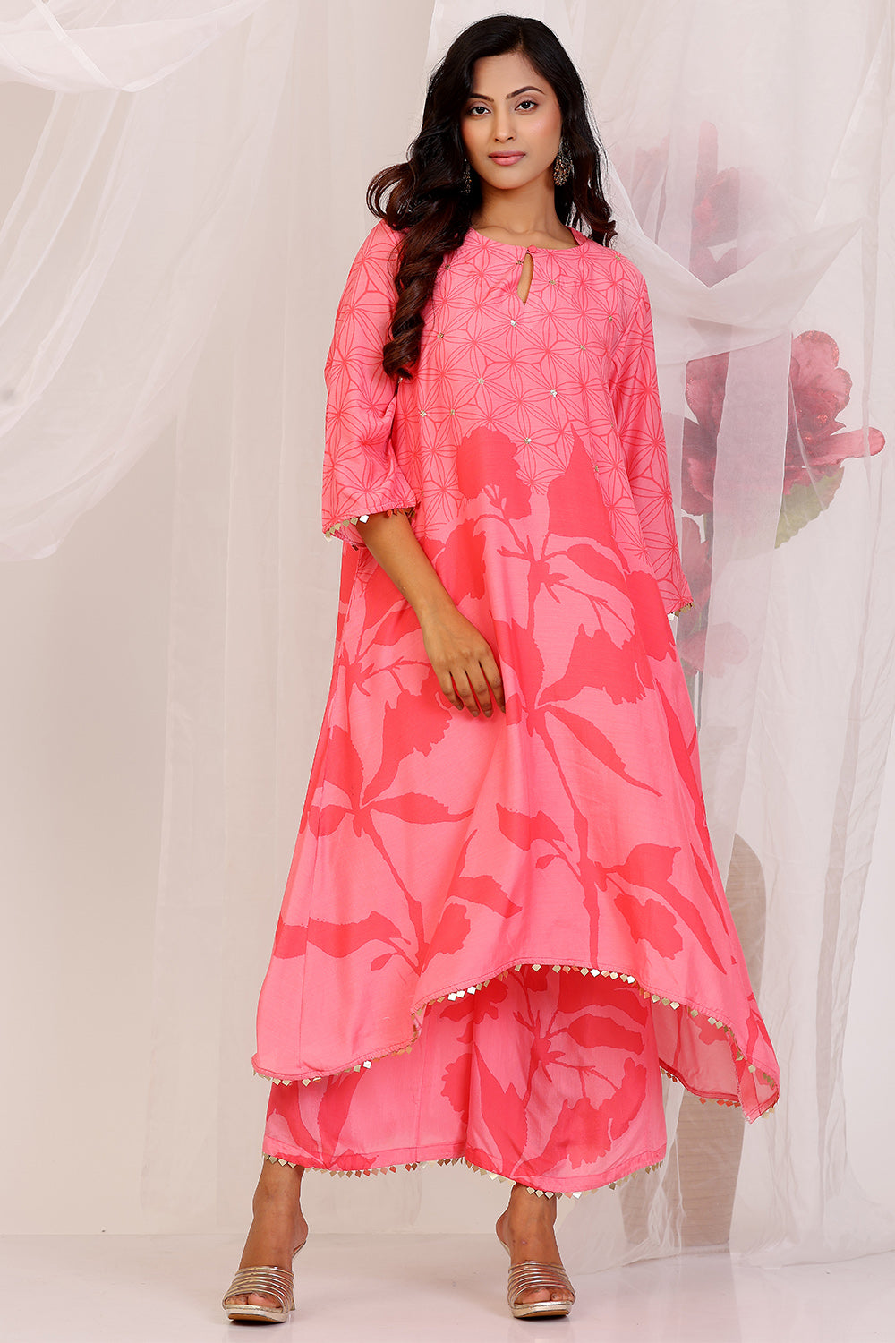 Salmon Pink Kurta Set