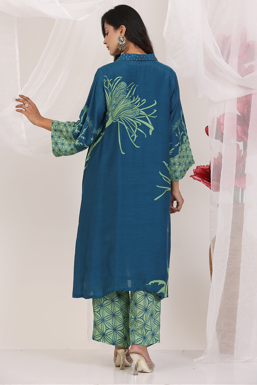 Kurta Set Dark Blue Pear Green