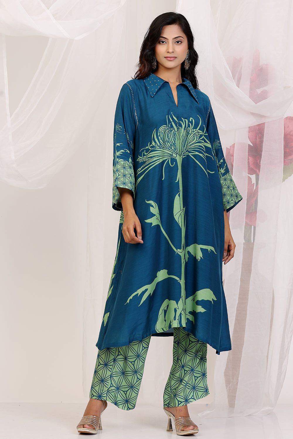 Kurta Set Dark Blue Pear Green