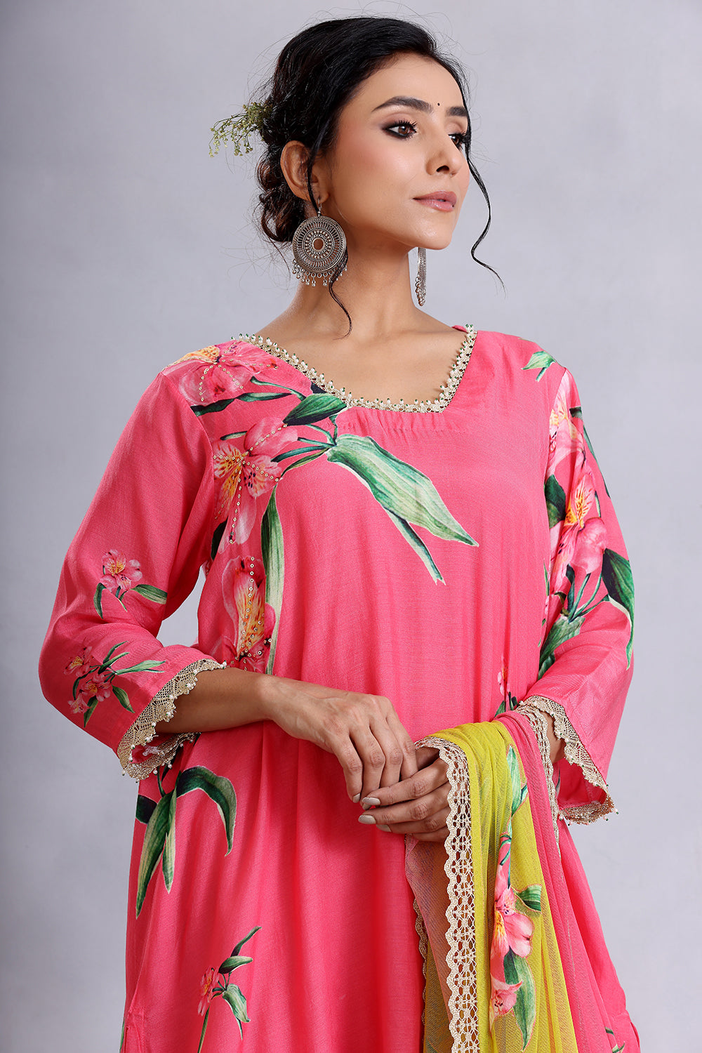 Coral Pink Kurta and Gharara Set