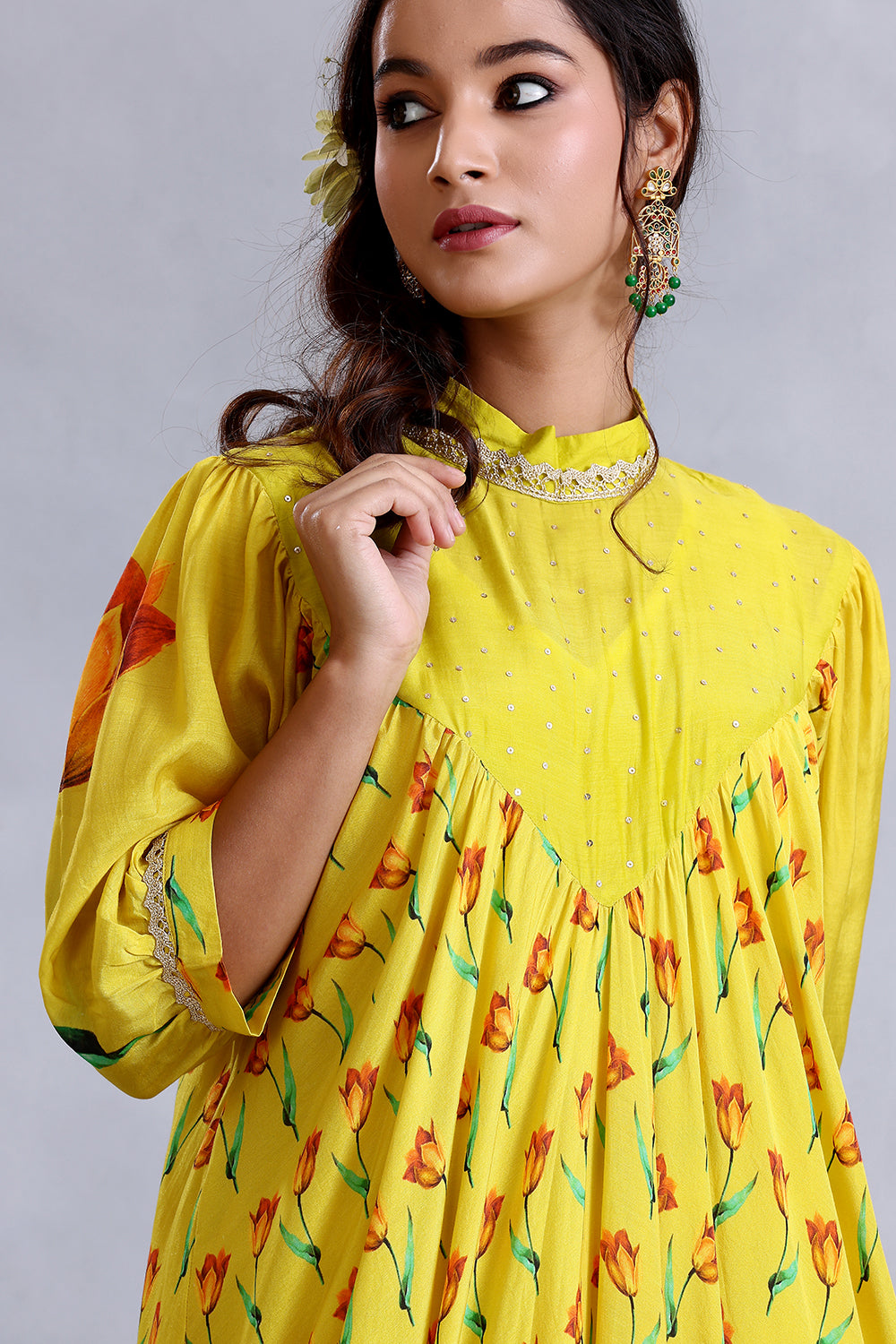 Designer Ochre Yellow Kurta Set