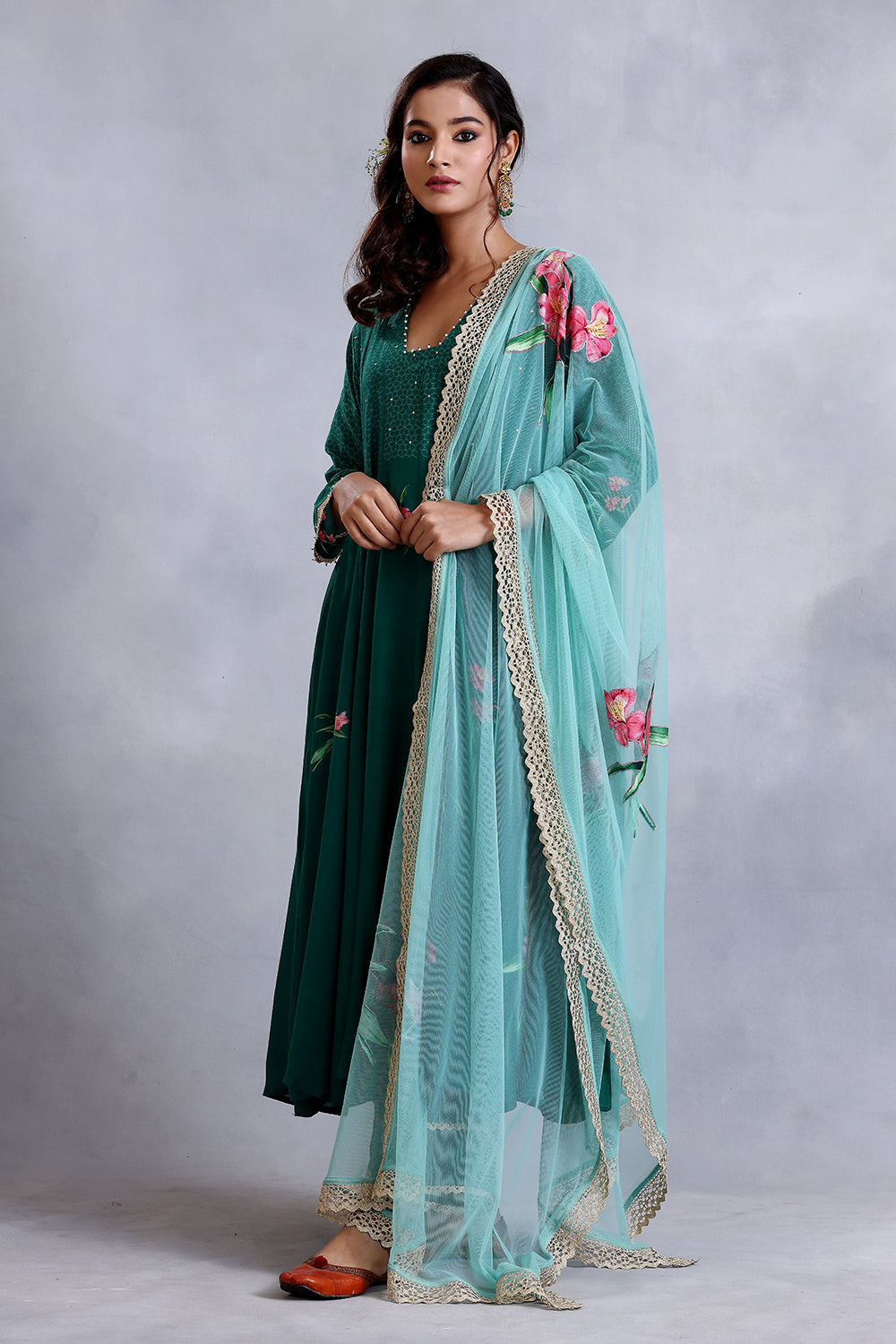 Designer Emerald Green Kalidars
