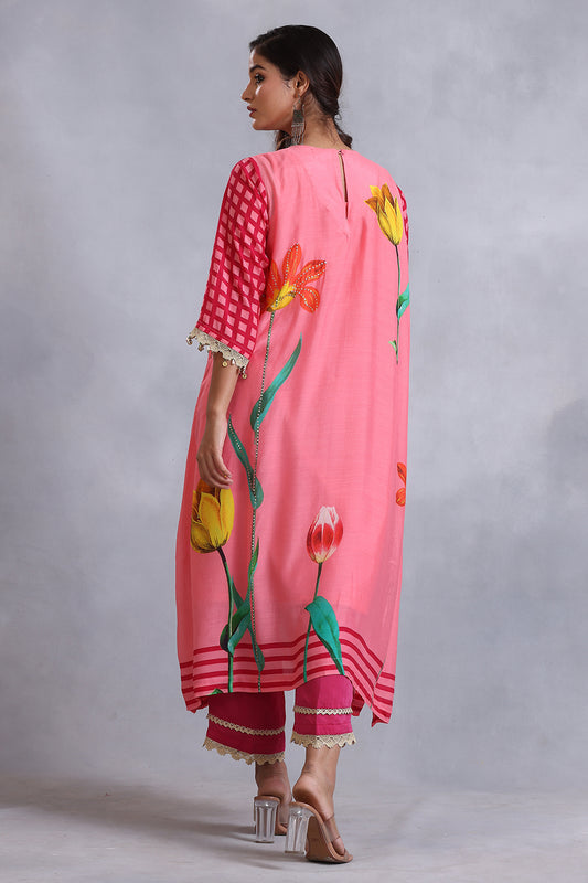 Peach Kurta Set