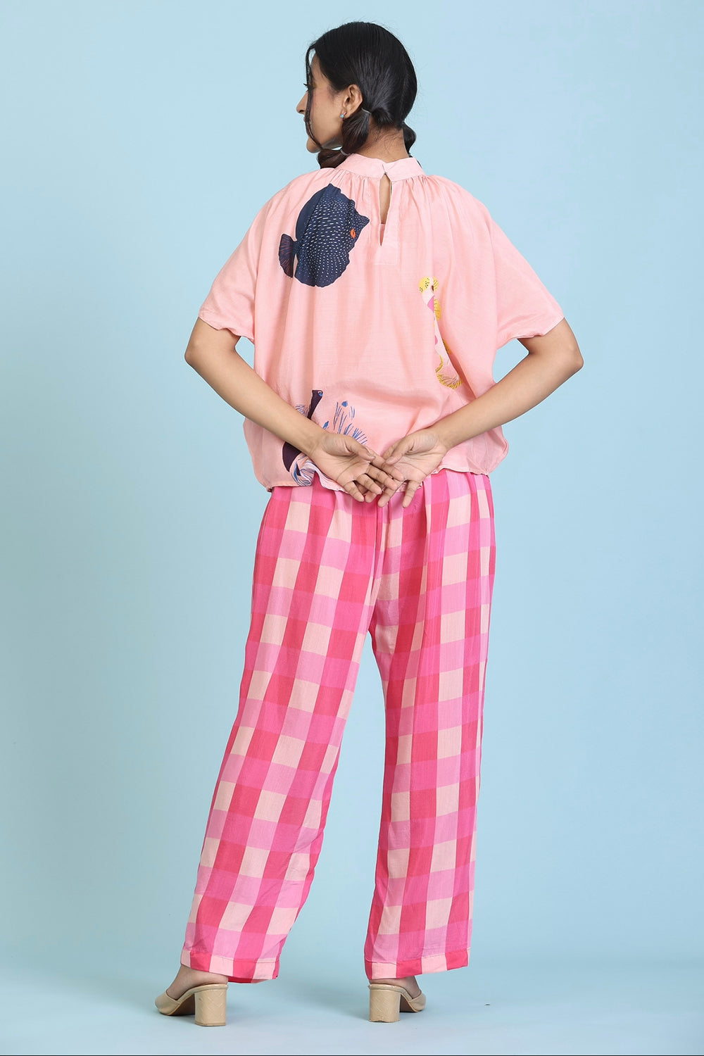 Designer Peach And Magenta Coords