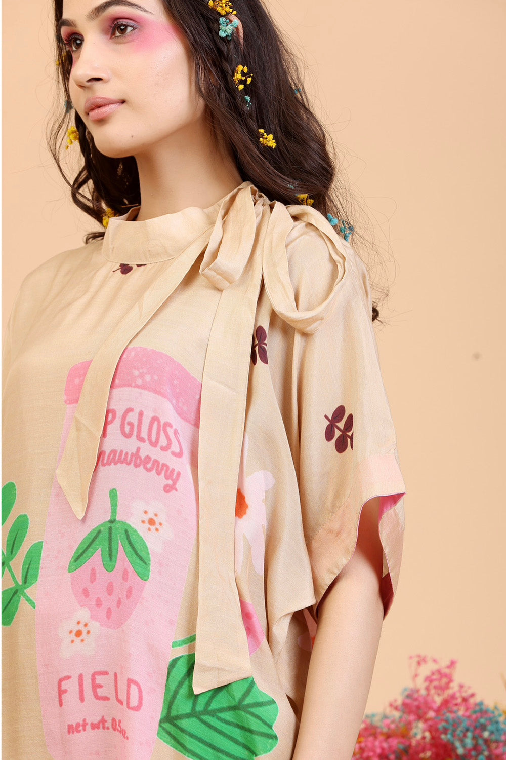 Golden Beige Lipstick Dress