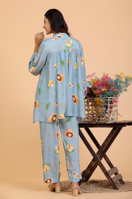 Steel Grey Mushroom Coord Set