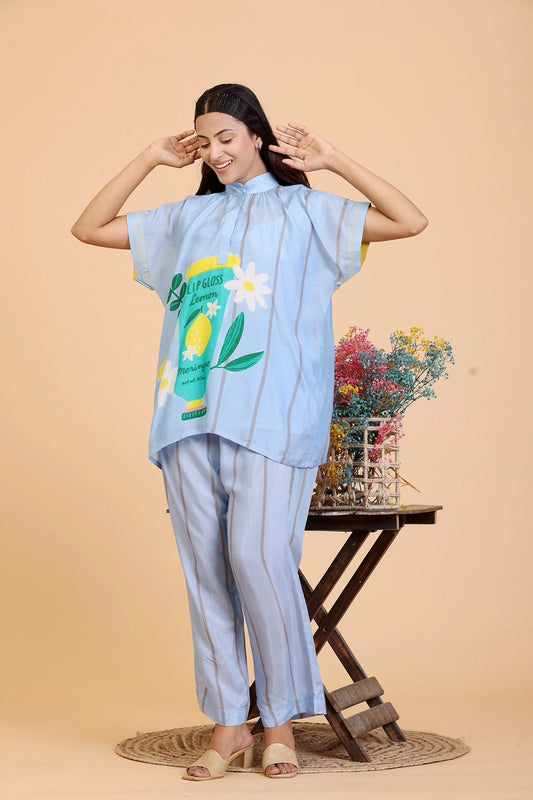 Lipgloss Powder Blue Coord set