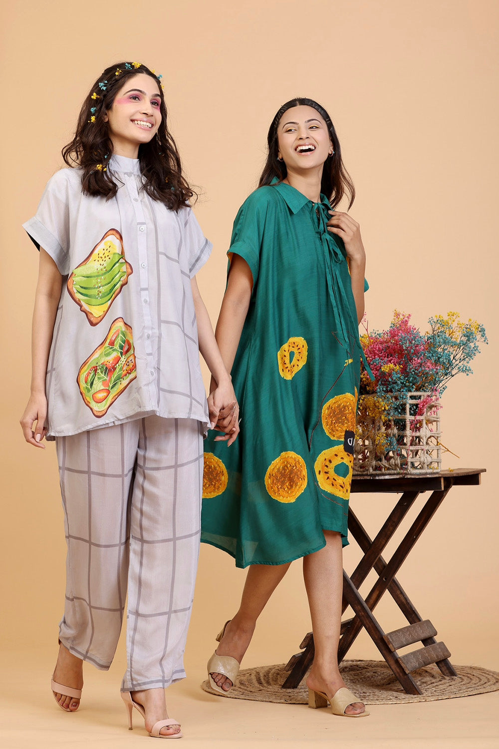Green And White Dresses & Jumpsuits