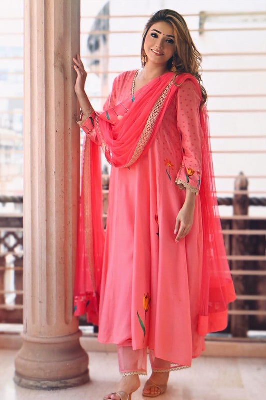 Geetika Verma in Peach Kalidars Elegant Kalidar