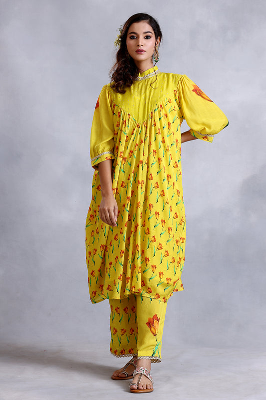 Designer Ochre Yellow Kurta Sets