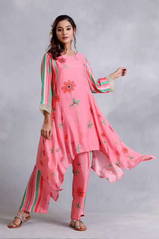 Kurta Set  Peach