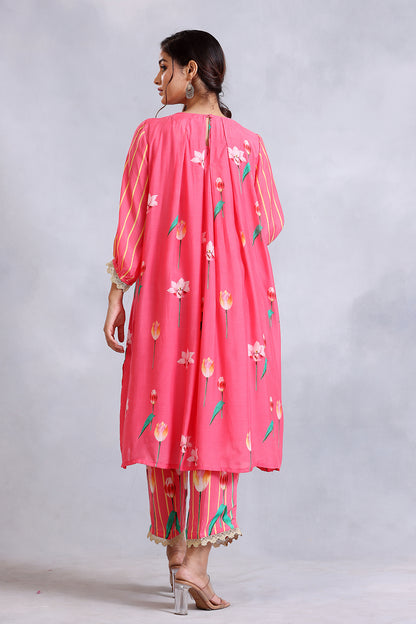 Coral Pink Kurta Set