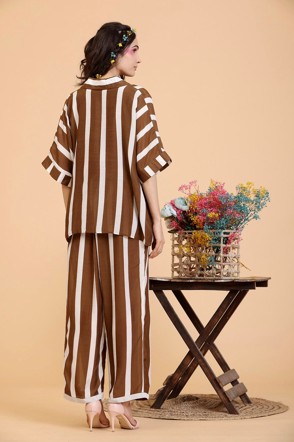 Brown And White Coords Sets