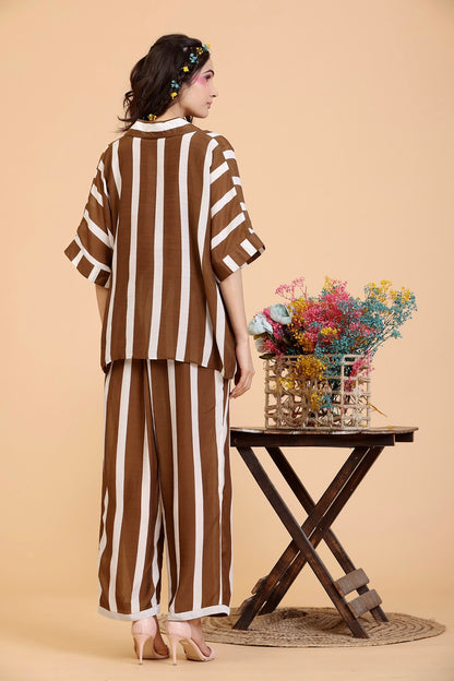 Brown And White Coords Sets