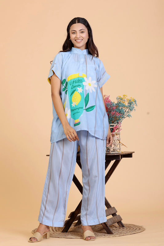Coord set Lipgloss Powder Blue