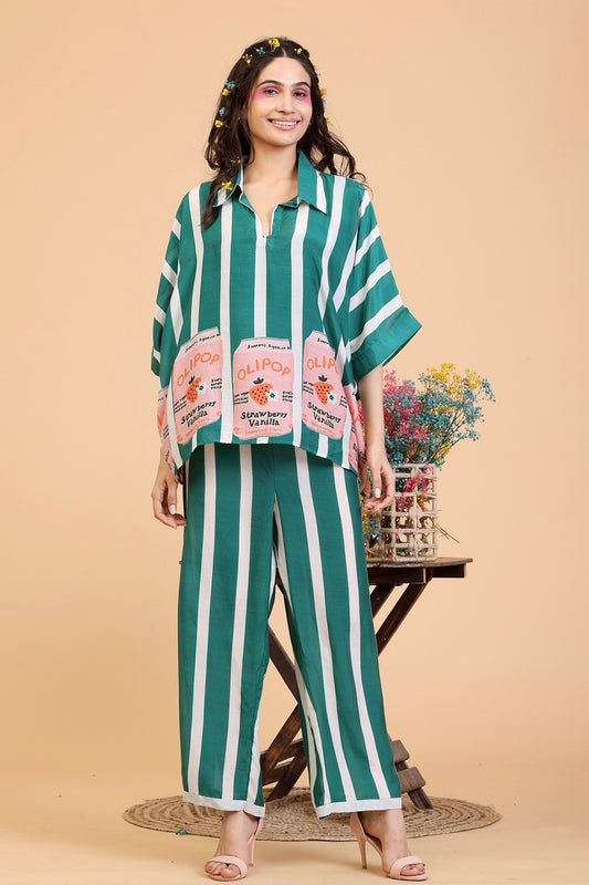 Green And White Coords Sets