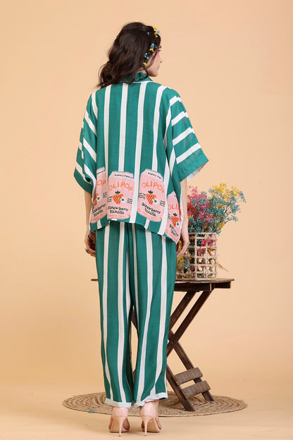 Green And White Coords Sets