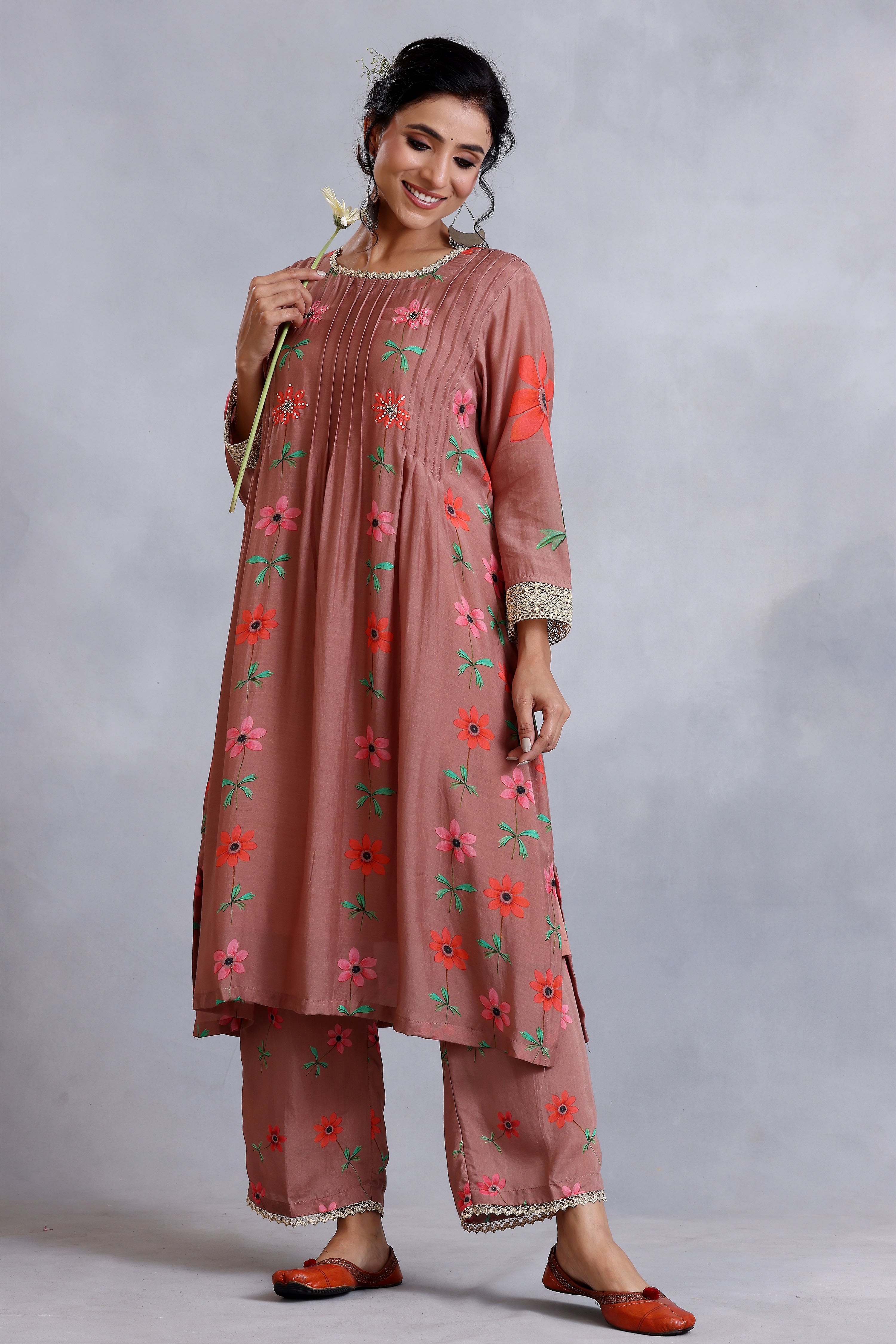 Kurta Set - Nude Brown