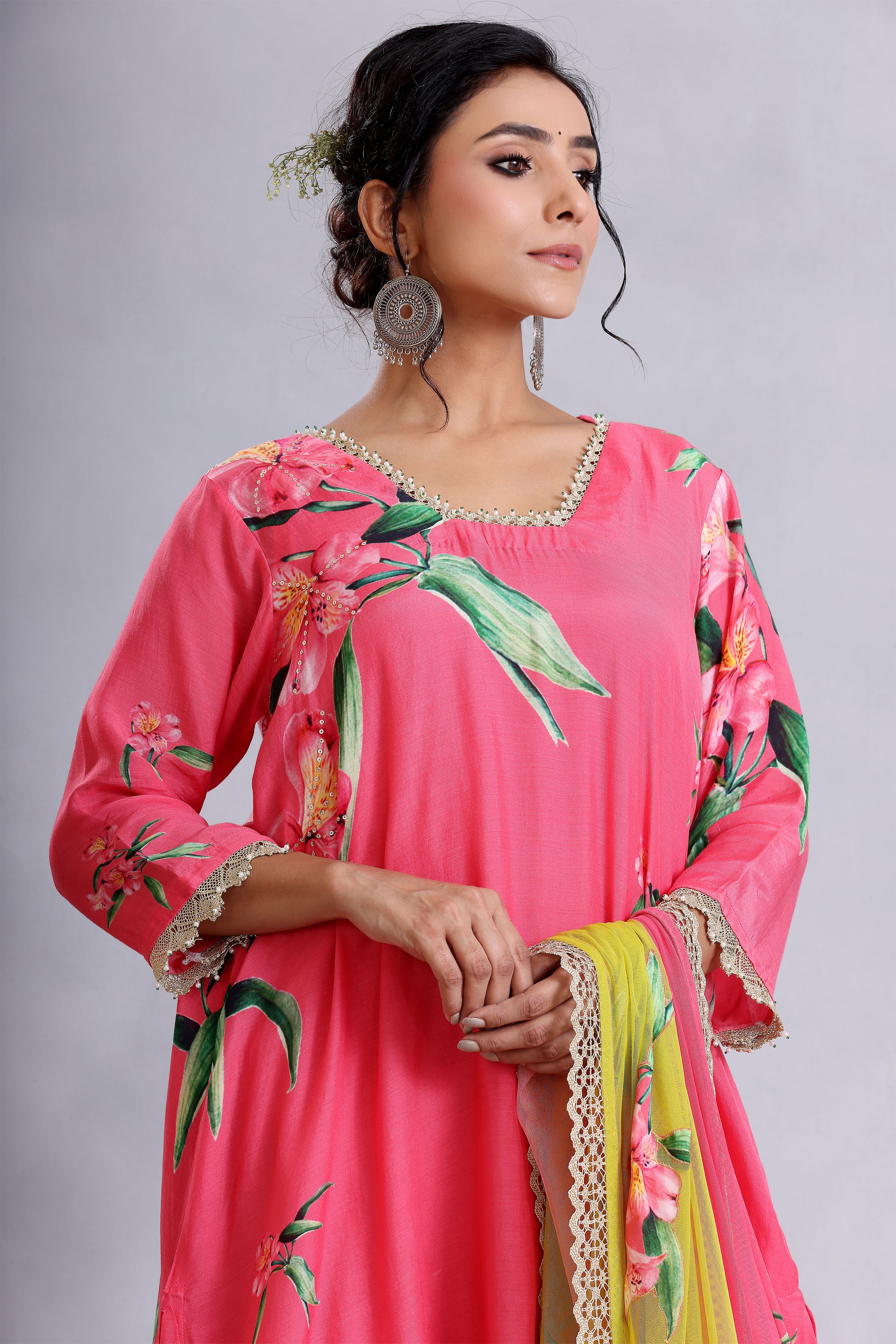 Kurta Set - Coral Pink