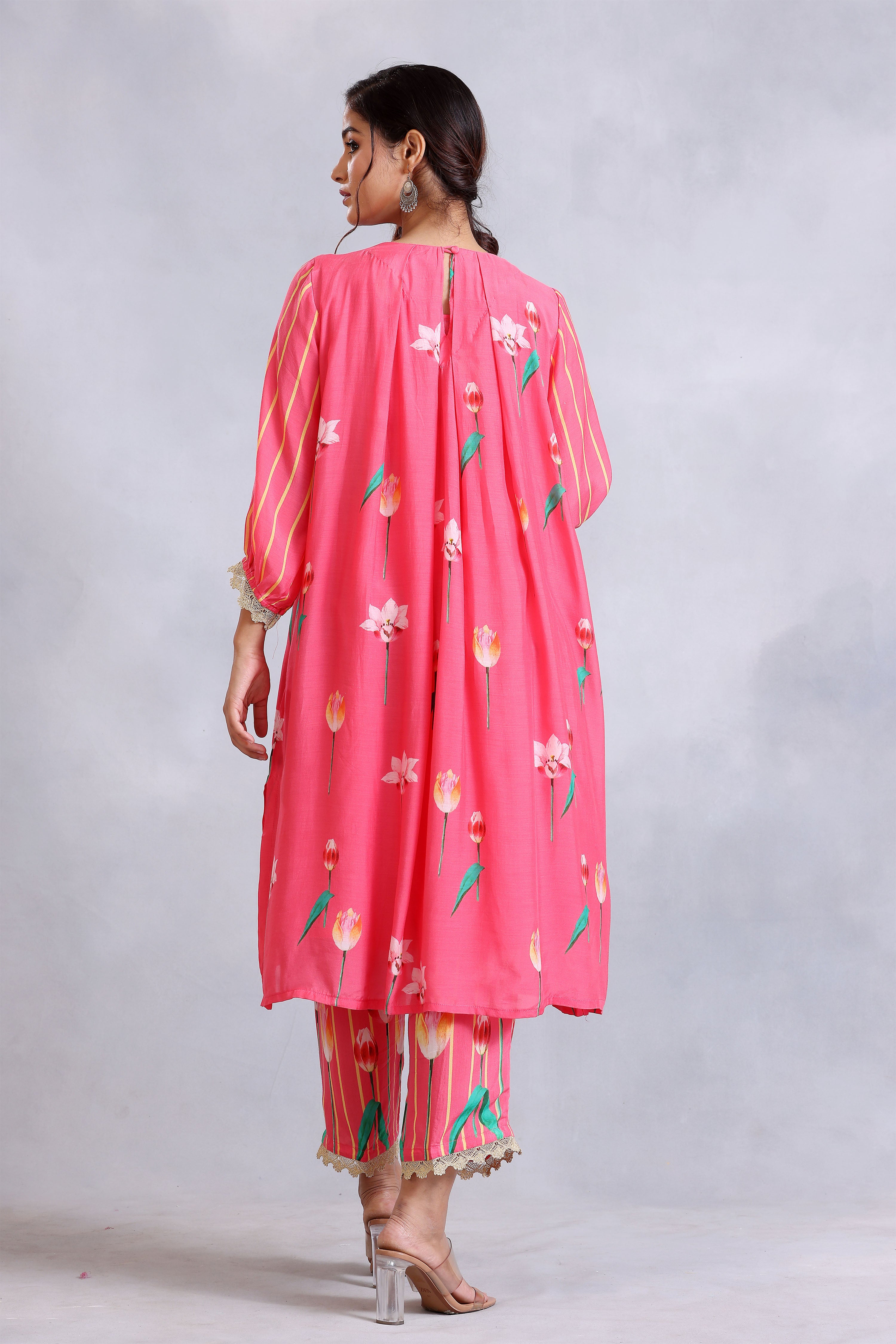 Kurta Set - Coral Pink