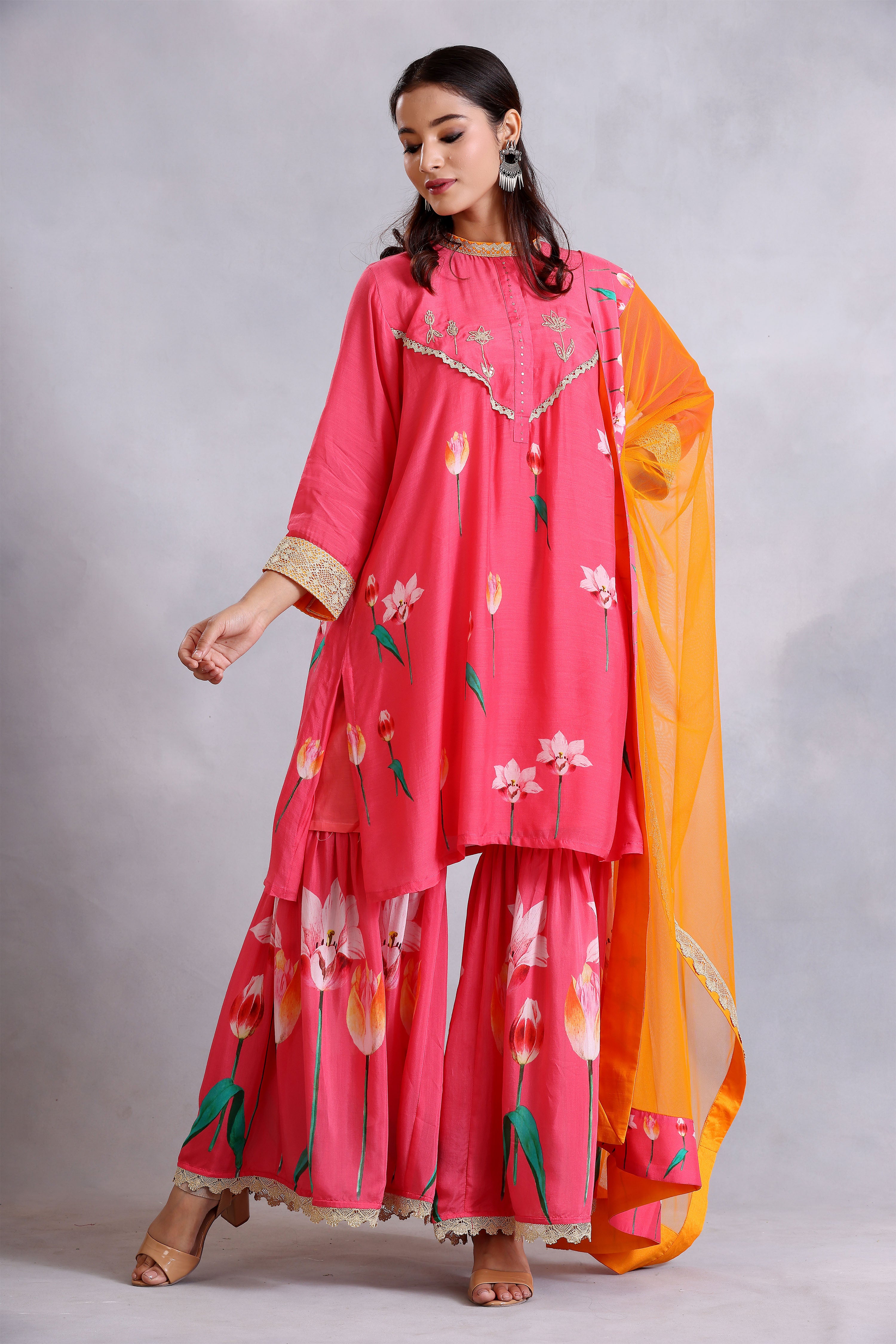 Kurta Set - Coral