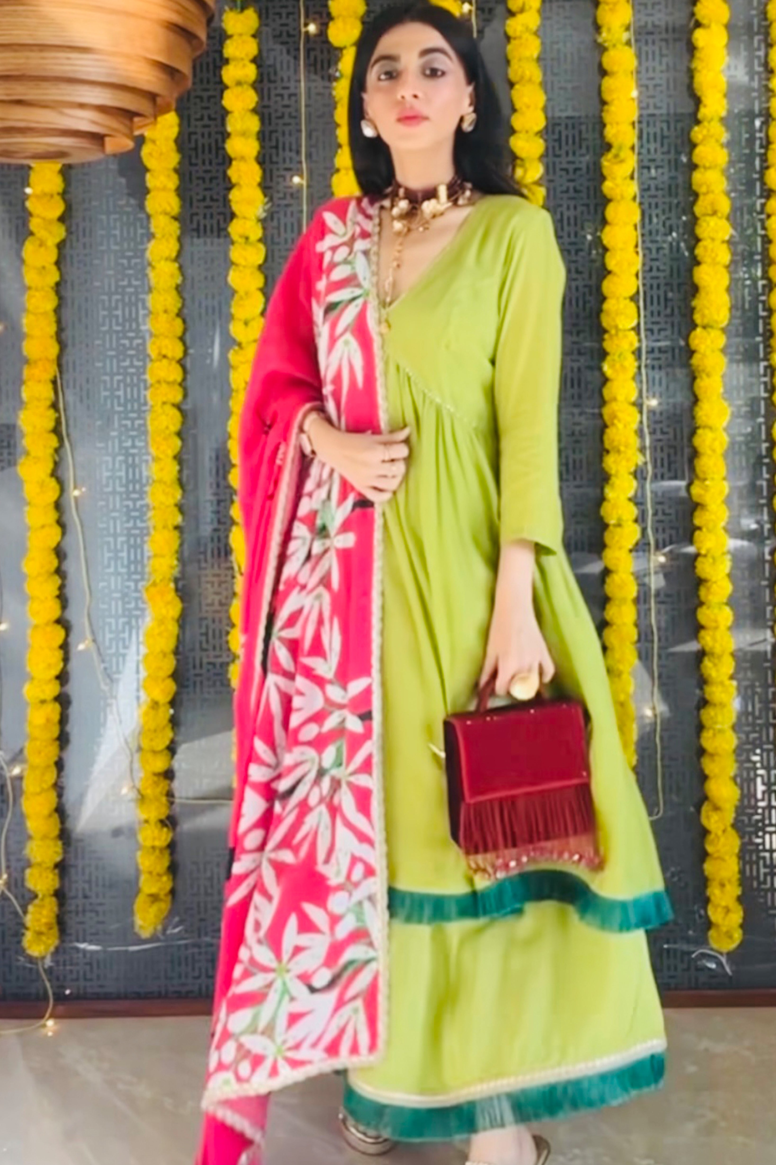 Kurta set with Dupatta - Green